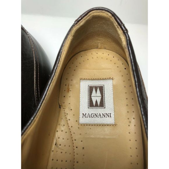 Men's Magnanni Med DRK Brown Dress Shoes Leather - Picture 11 of 12